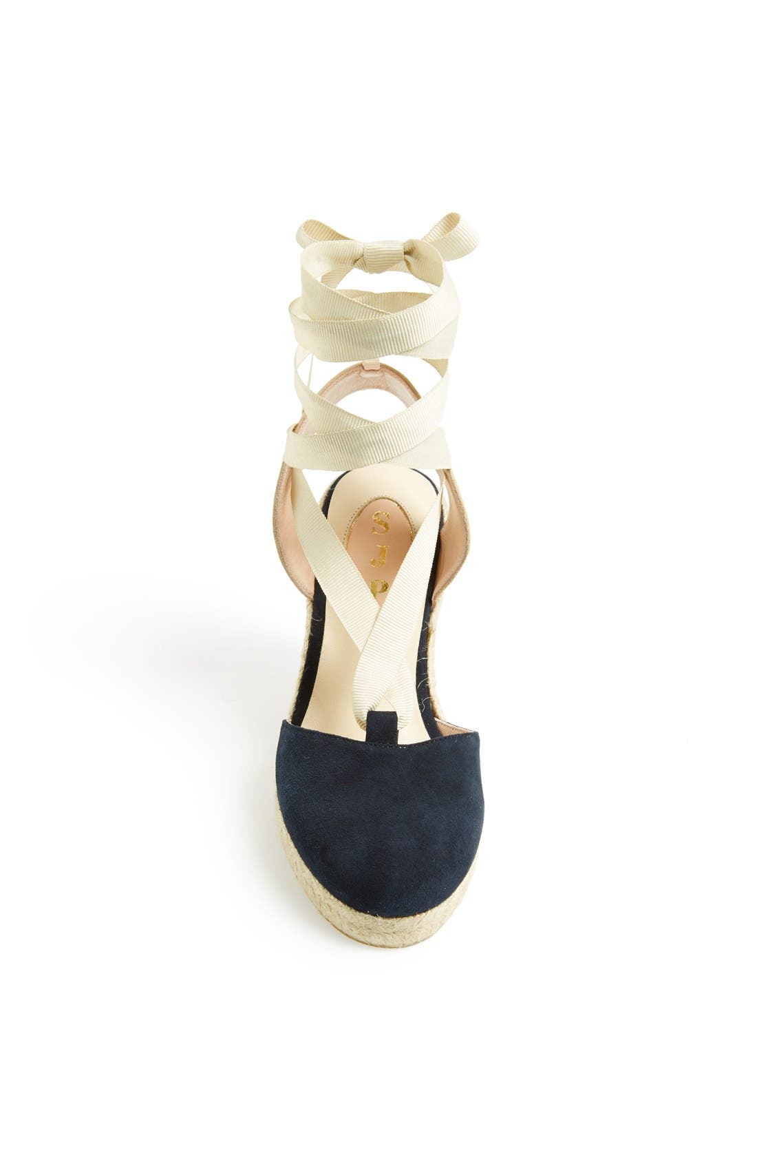 SJP 'Inez' Wedge Espadrille (Nordstrom Exclusive), Alternate, color, NAVY/ IVORY ANKLE RIBBON