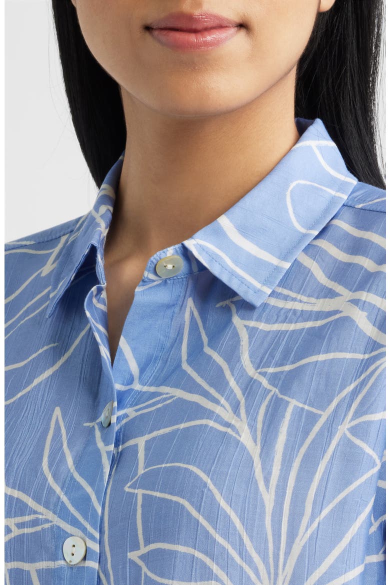 Abstract Print Button-Up Top, Alternate, color, COASTAL BLOOM