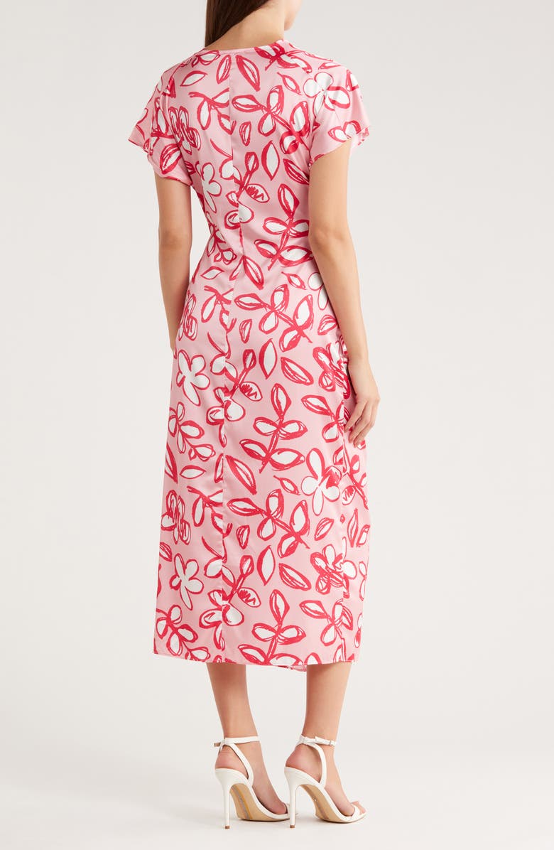 AREA STARS Side Tie Midi Dress, Alternate, color, Pink