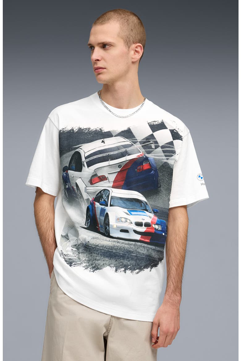 BMW M Motorsport Car Cotton Graphic T-Shirt, Alternate, color, PUMA WHITE