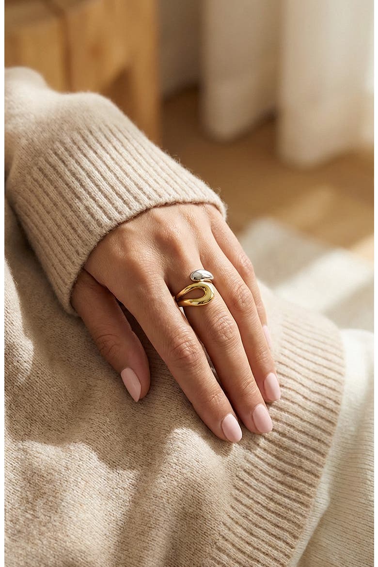 Modern Muse Two-Tone Bypass Open Ring, Alternate, color, SILVER