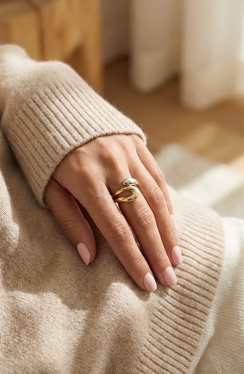 ATHRA LUXE The Deux-Tone Open Bypass Ring, Alternate, color, 