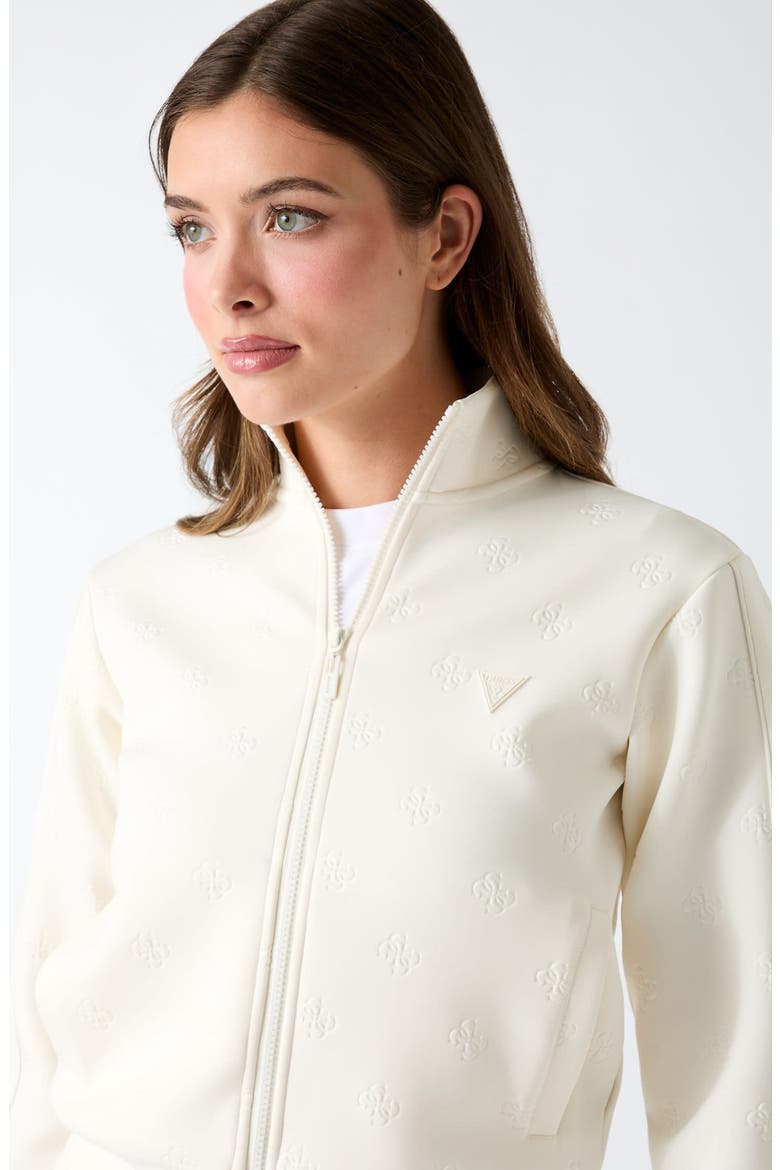 Calista 4G Front Zip Sweatshirt, Alternate, color, WHITE