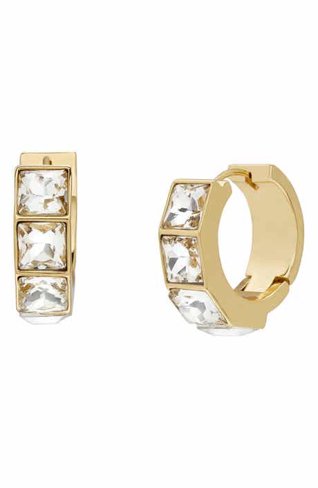 AllSaints Crystal Huggie Hoop Earrings