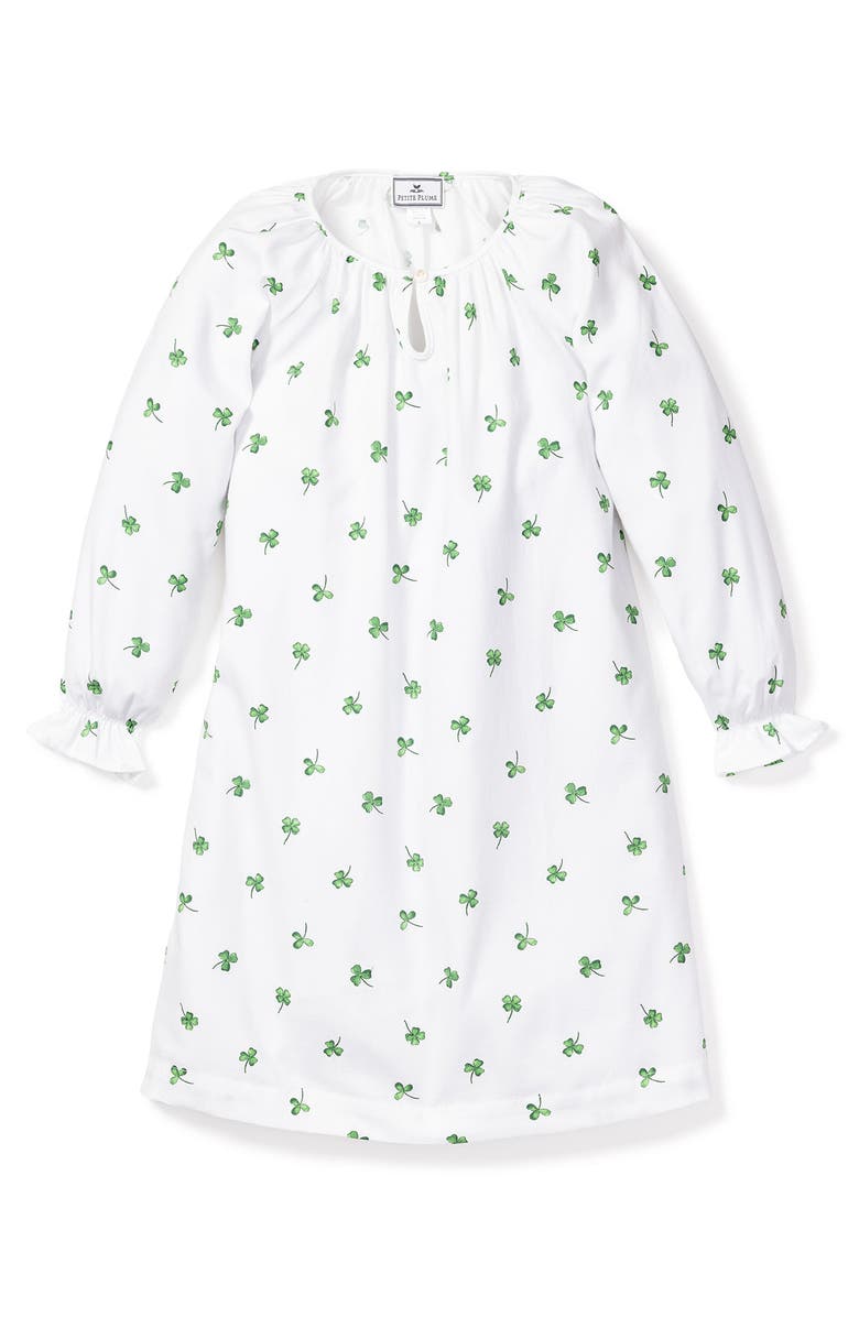 Petite Plume Kids' Delphine Shamrocks Nightgown, Main, color,