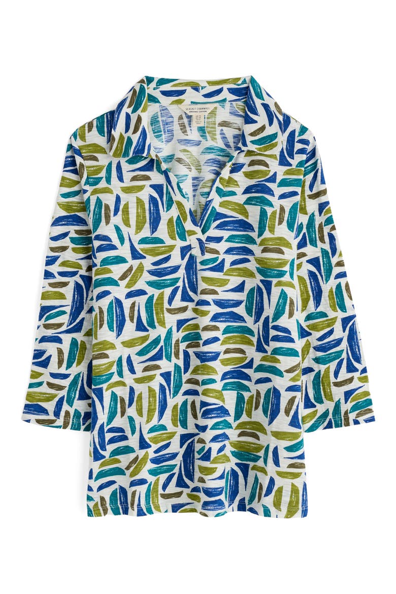 Wavecrest Organic Cotton Jersey Top, Alternate, color, HARBOUR HULLS CHALK