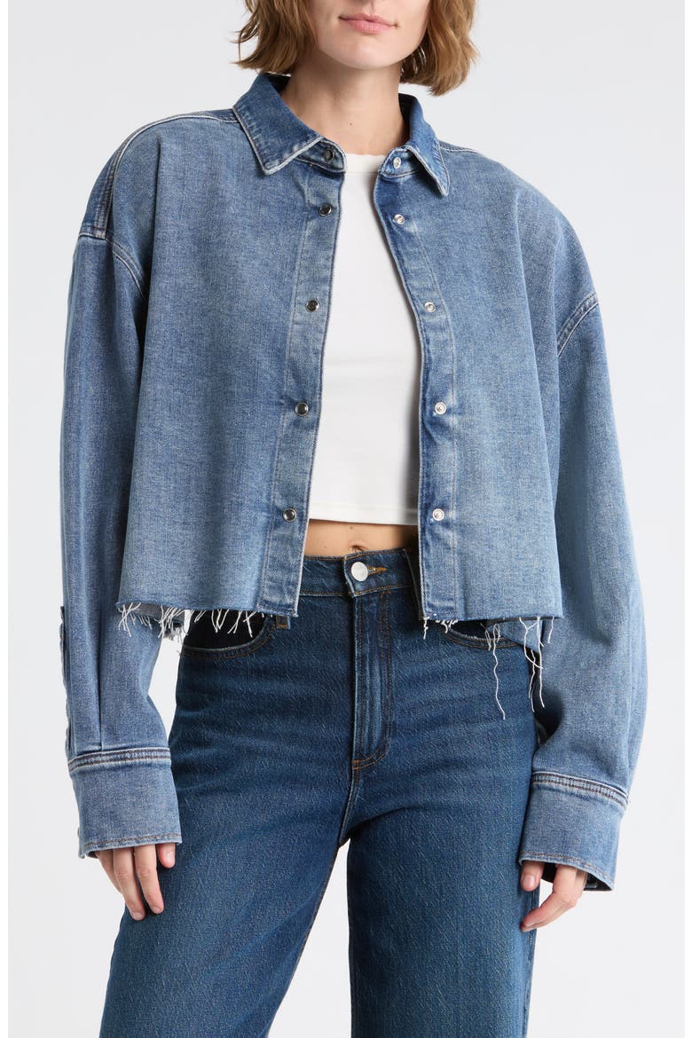 Cropped Denim Shirt, Main, color, LORTON