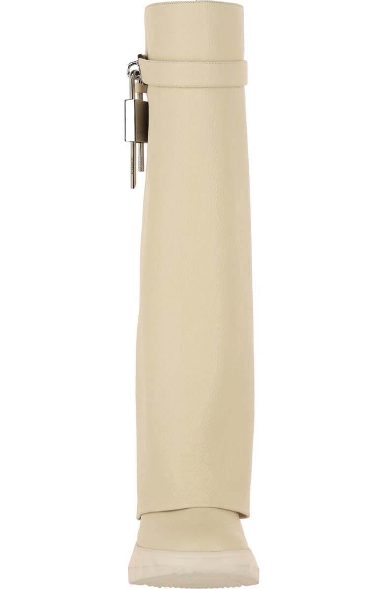 Givenchy Shark Lock Pant Shaft Leather Biker Boot, Alternate, color, Beige