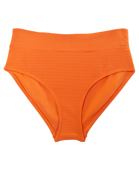 Flat Rib Mid Rise Swim Bottom
