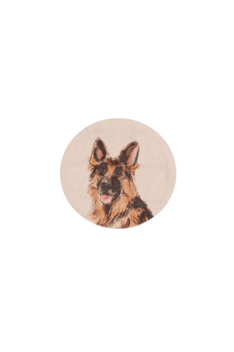 Vintage Dog Pet Cotton Set of 4 Drink Coasters 4", Alternate, color, Red