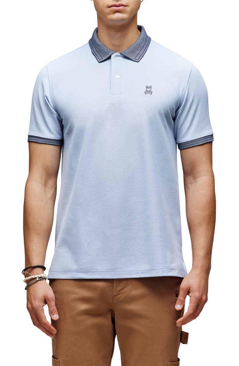 Psycho Bunny Murphy Pima Cotton Piqué Polo, Main, color, Zen Blue