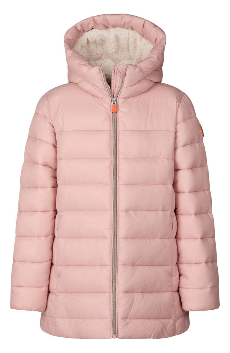 Save The Duck Kids' Meryl Water Repellent Puffer Coat, Main, color, Blush Pink