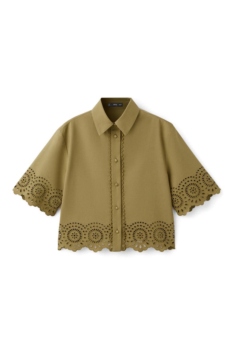 Embroidered Eyelet Shirt, Alternate, color, GREEN