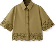MANGO Embroidered Eyelet Shirt