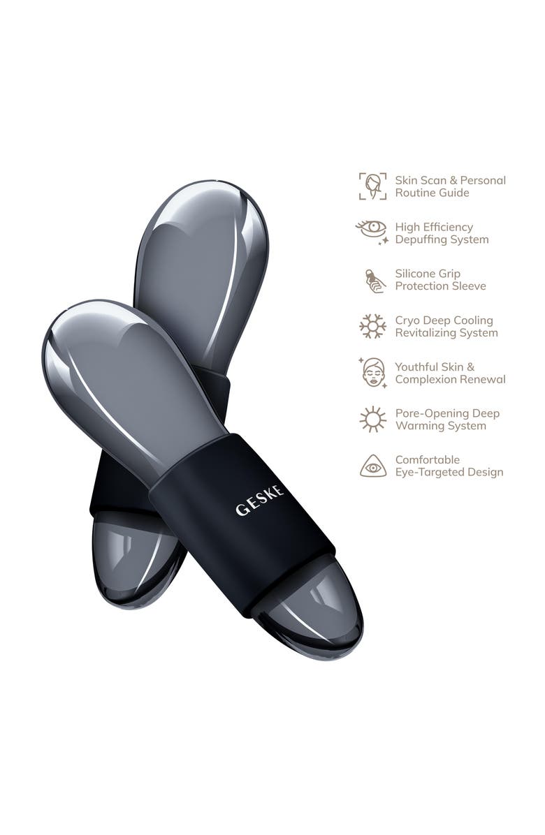 GESKE SmartAppGuided Cool & Warm Duo Eye Massager | 7 in 1, Alternate, color, Black