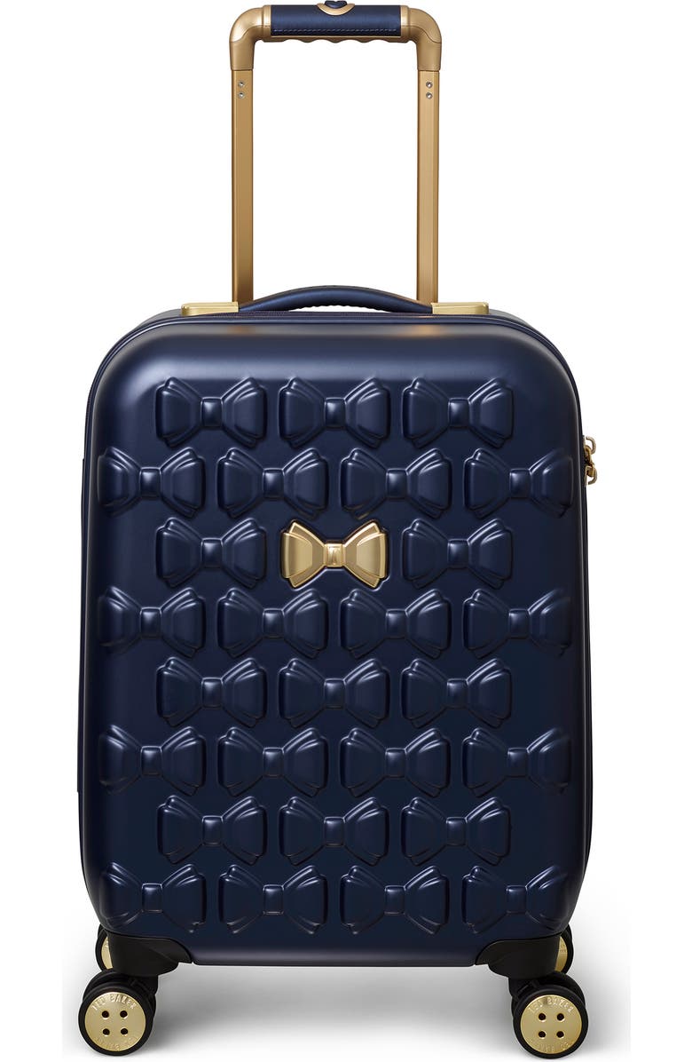 Ted Baker London Small Beau 22-Inch Bow Embossed Four-Wheel Trolley Suitcase, Main, color,