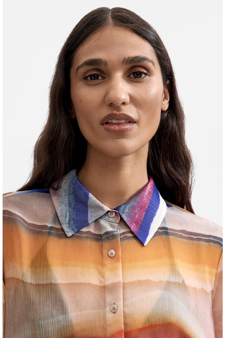 Long Sleeve Abstract Button-Up Shirt, Alternate, color, MULTI
