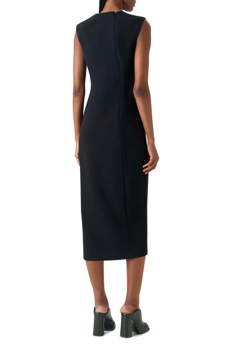 Sleeveless Zip Slit Wool Blend Sheath Dress, Alternate, color, BLACK