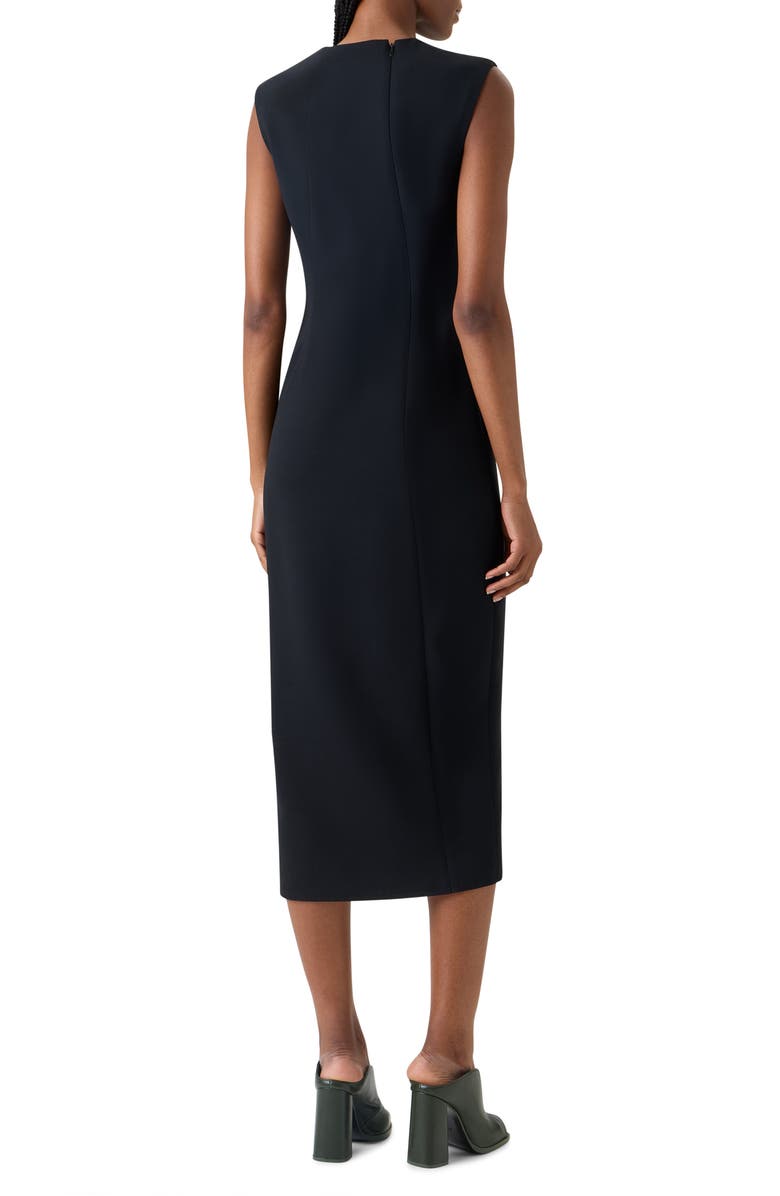 Akris Sleeveless Zip Slit Wool Blend Sheath Dress, Alternate, color, Black
