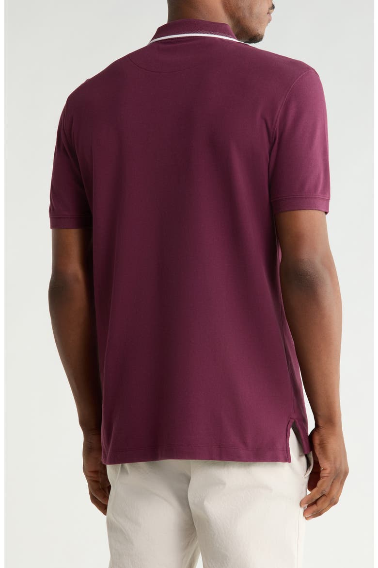 Gowerville Tipped Polo, Alternate, color, BURGUNDY