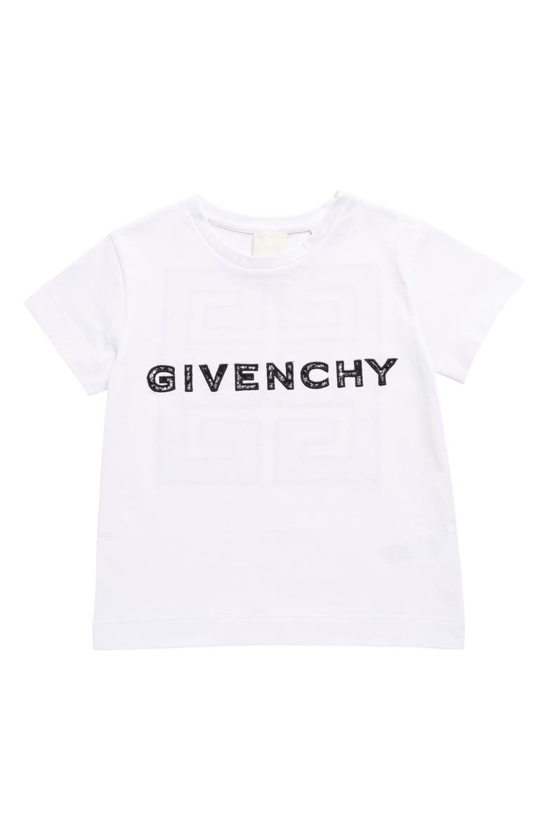 GIVENCHY KIDS Kids' Embroidered Cotton Logo T-Shirt, Main, color, 