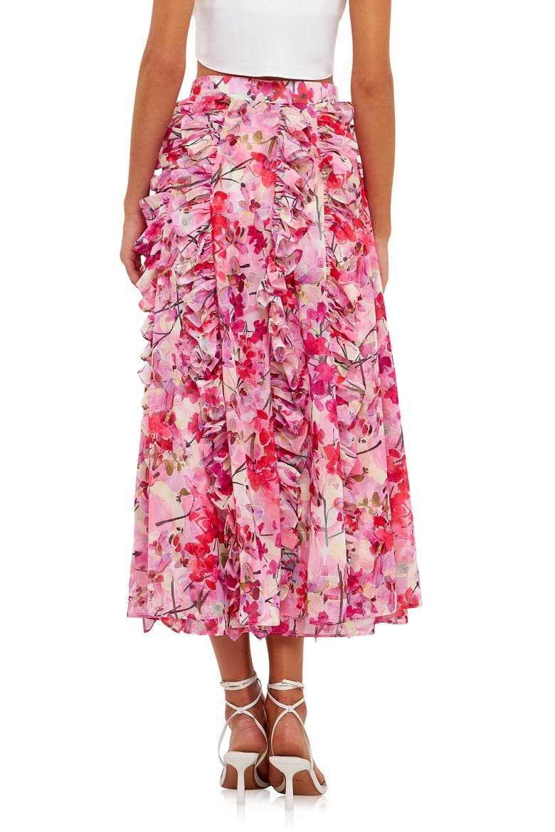 Floral Ruffle Skirt, Alternate, color, PINK MULTI