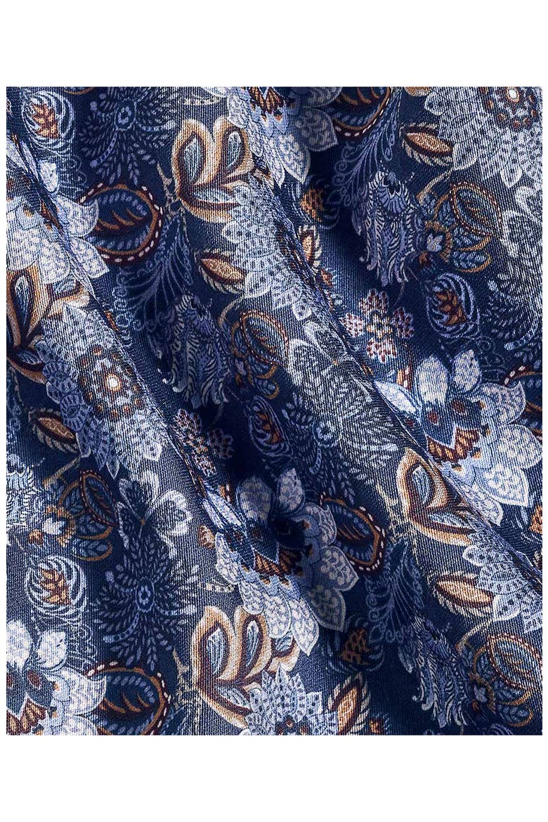 Floral Print Sport Shirt, Alternate, color, NAVY/ BROWN