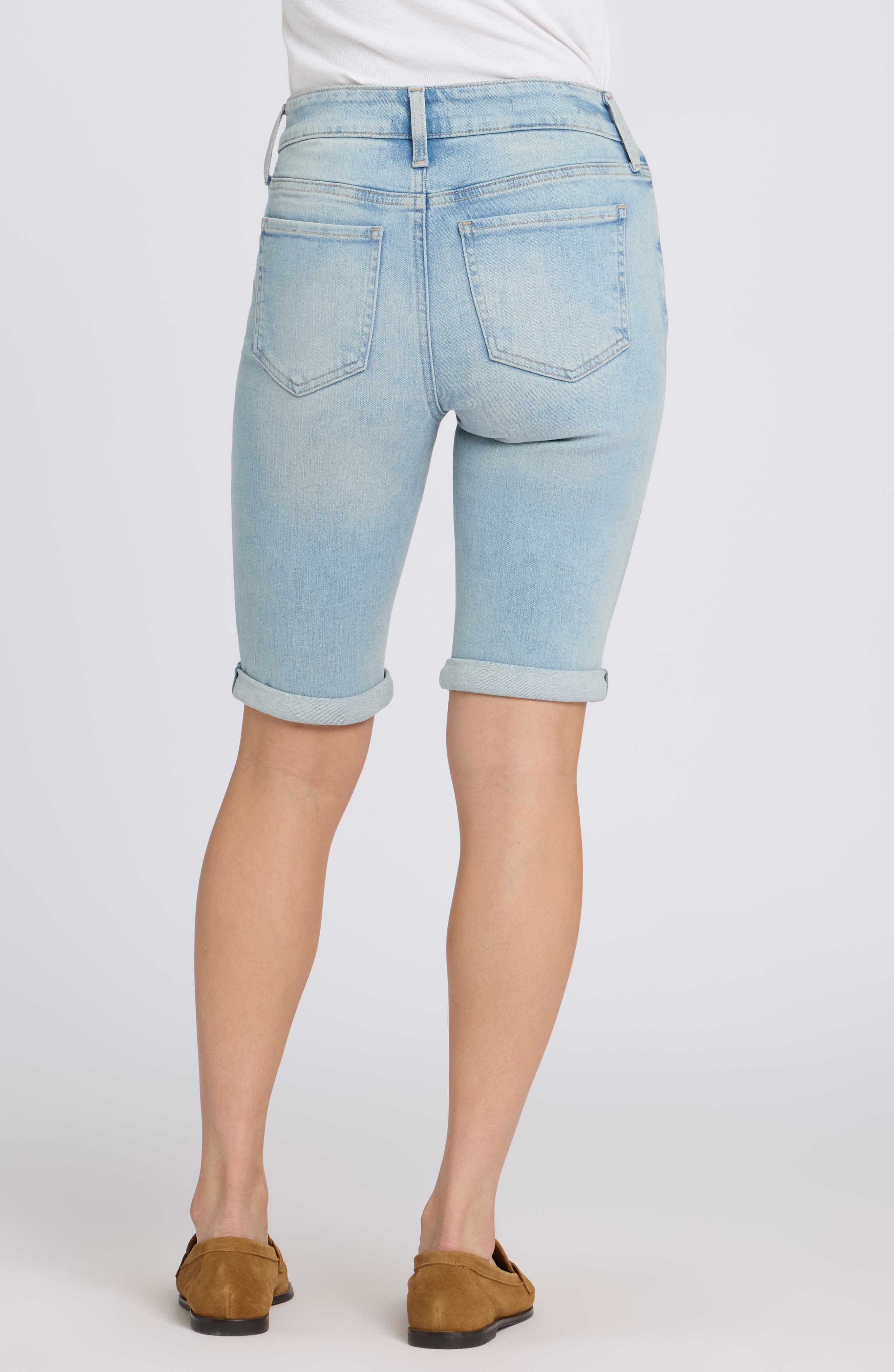 Briella Roll Cuff Denim Bermuda Shorts - image 2