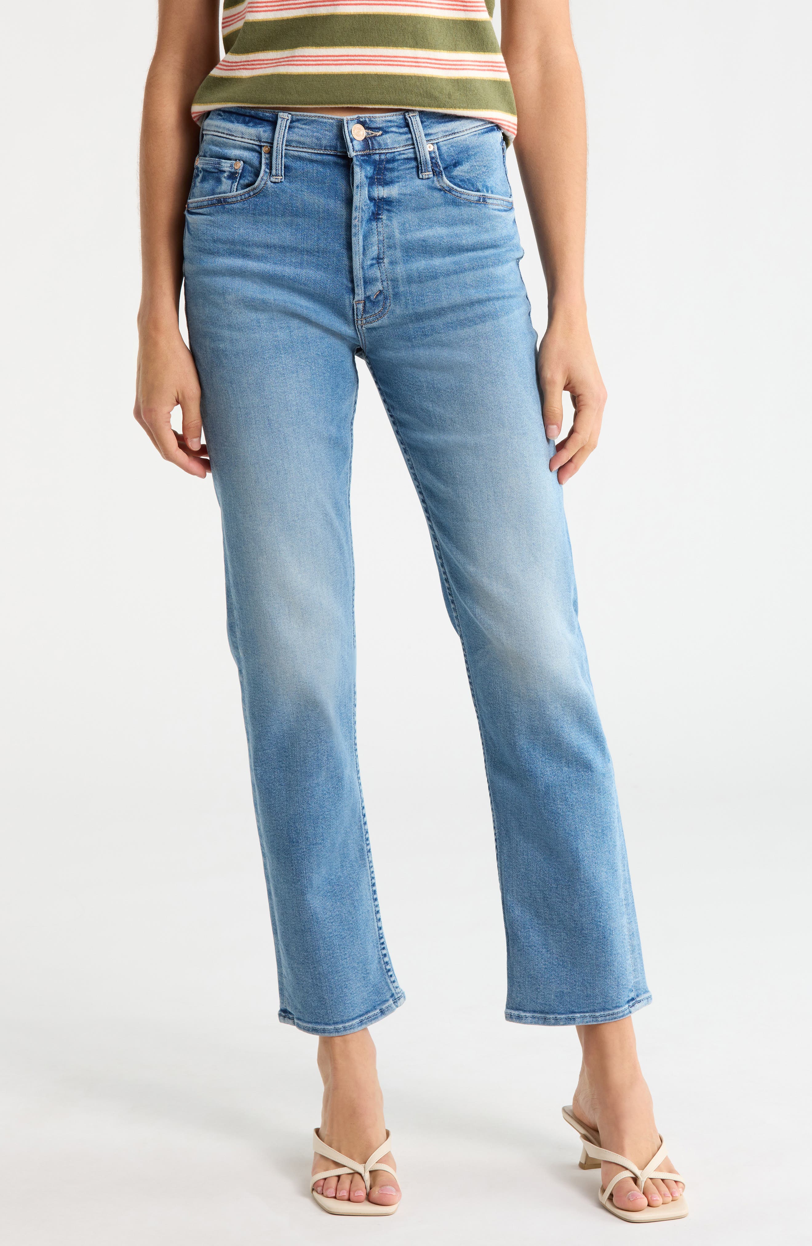 MOTHER The Tomcat Flood High Waist Ankle Straight Leg Jeans