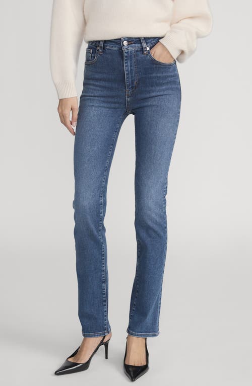 Frame The Pencil High Waist Slim Straight Leg Jeans In Blue