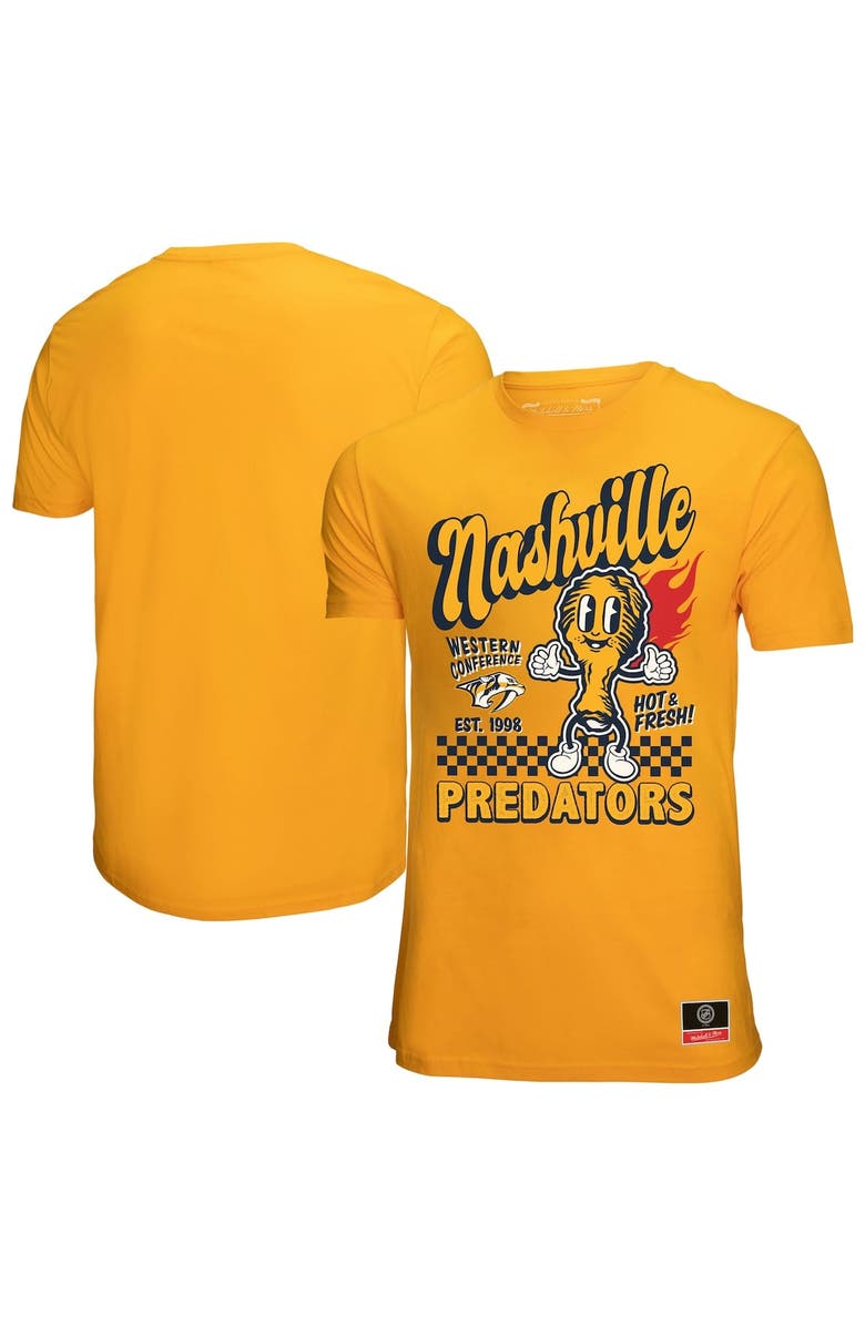 Mitchell & Ness Men's Mitchell & Ness Gold Nashville Predators Local Food T-Shirt, Alternate, color, Gold