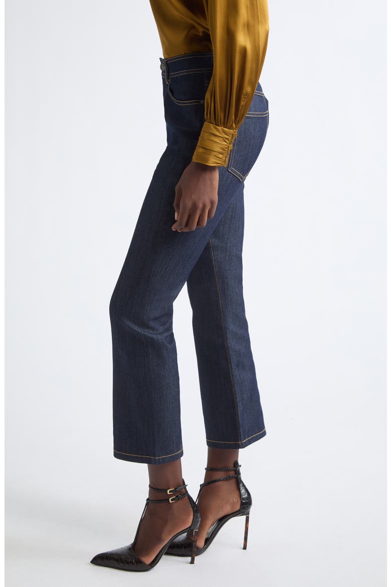 Stevie High Waist Cropped Flare Jeans, Alternate, color, INDIGO