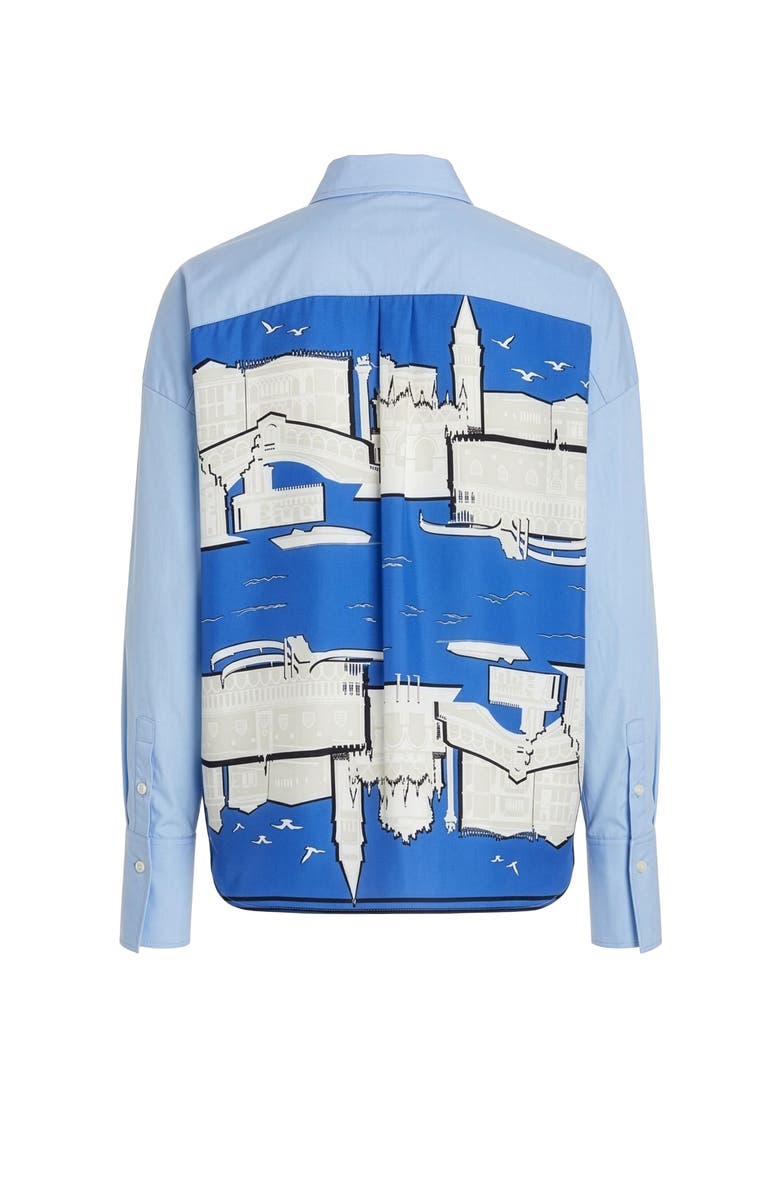 Callas Milano Sirene Scarf back shirt, Main, color, Pale Blue/Lagoon