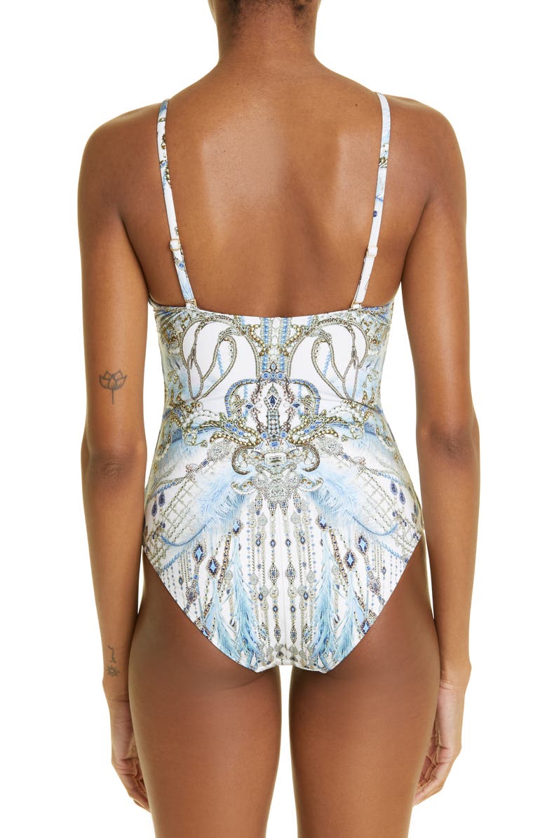 Camilla Moon and Back Plunge Underwire One-Piece Swimsuit, Alternate, color, 