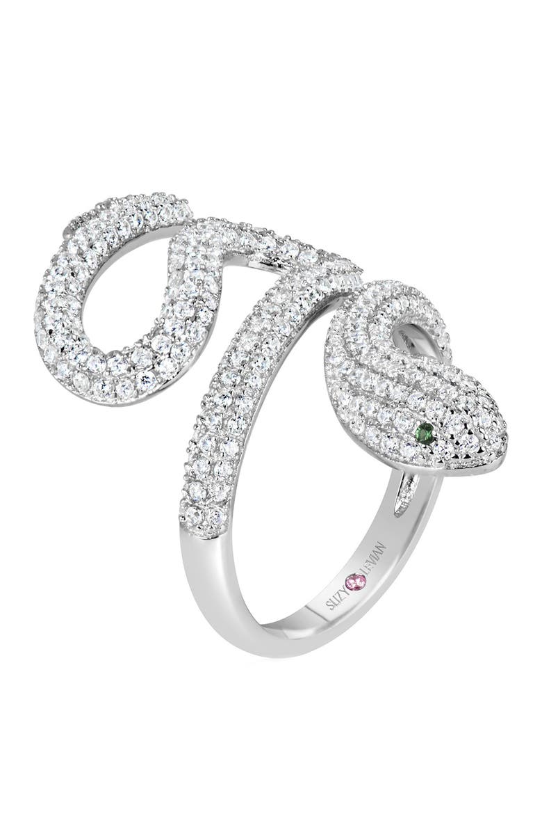 SUZY LEVIAN Sterling Silver CZ Wild Snake Ring, Alternate, color, 