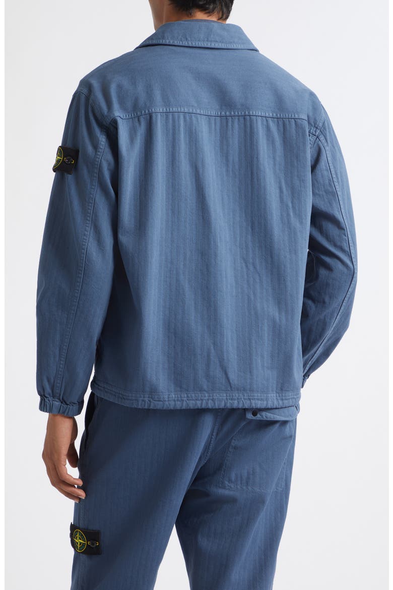 Compass Patch Cotton Herringbone Overshirt, Alternate, color, V002E SLATE BLUE