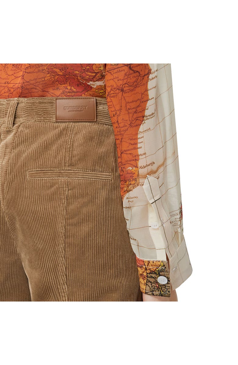 Burberry Blakely High Waist Flare Corduroy Pants, Alternate, color,