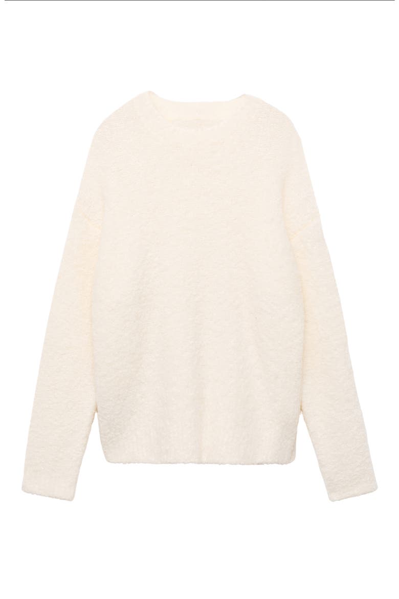 Bouclé Effect Pajama Sweater, Alternate, color, IVORY WHITE