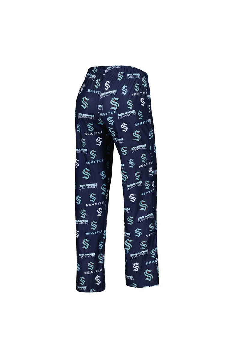 CONCEPTS SPORT Women's Concepts Sport Deep Sea Blue Seattle Kraken Breakthrough Allover Logo Sleep Pants, Alternate, color, Navy