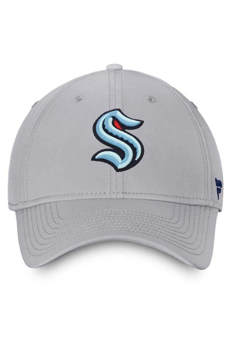 Men's Fanatics Branded Gray Seattle Kraken Core Primary Logo Flex Hat, Alternate, color, Gray