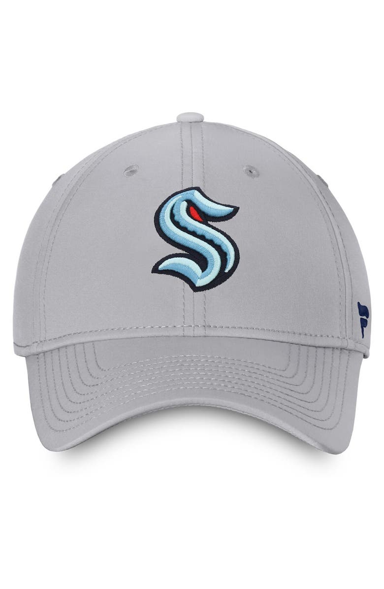 FANATICS Men's Fanatics Branded Gray Seattle Kraken Core Primary Logo Flex Hat, Alternate, color, Gray