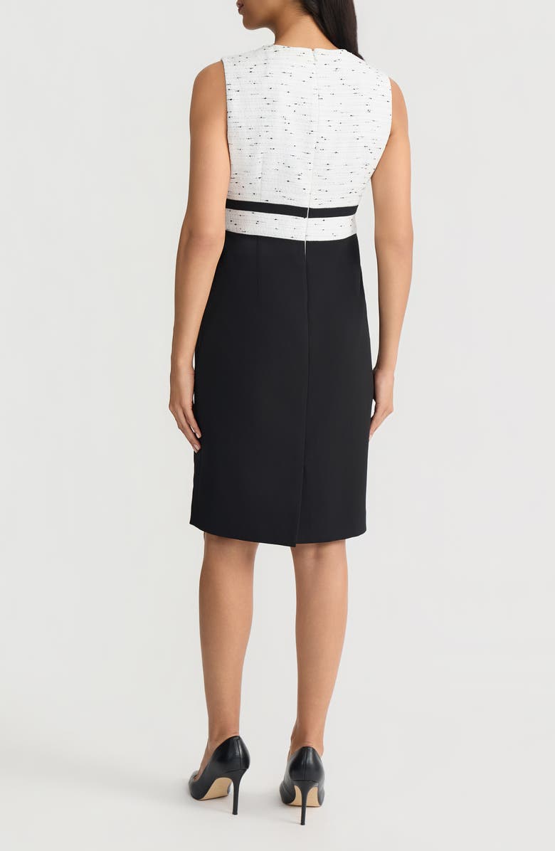 KASPER Two Tone Sheath Dress, Alternate, color, Lily White/ Black