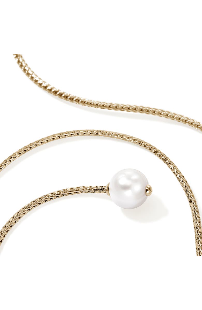 John Hardy JH Essential Pearl Lariat Necklace, Gold, 1.8mm, Alternate, color, 14K Gold/Pearl
