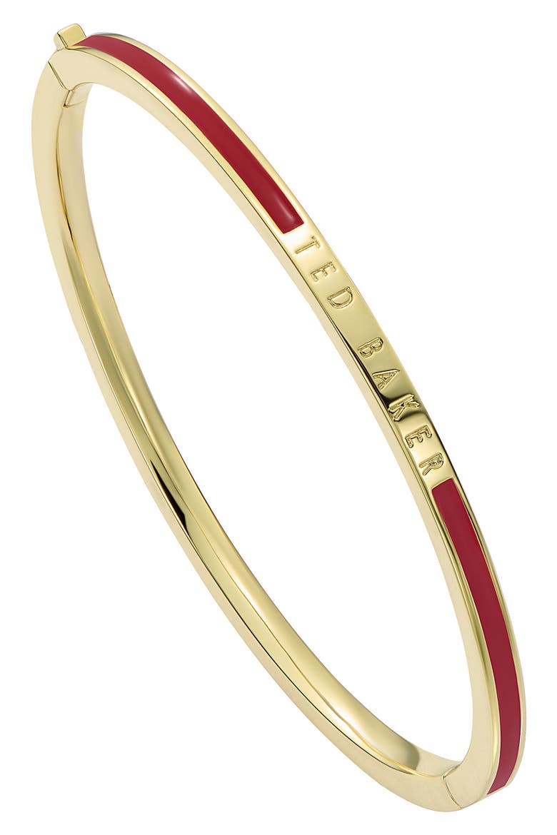 Roley Enamel Bangle, Alternate, color, GOLD TONE RED
