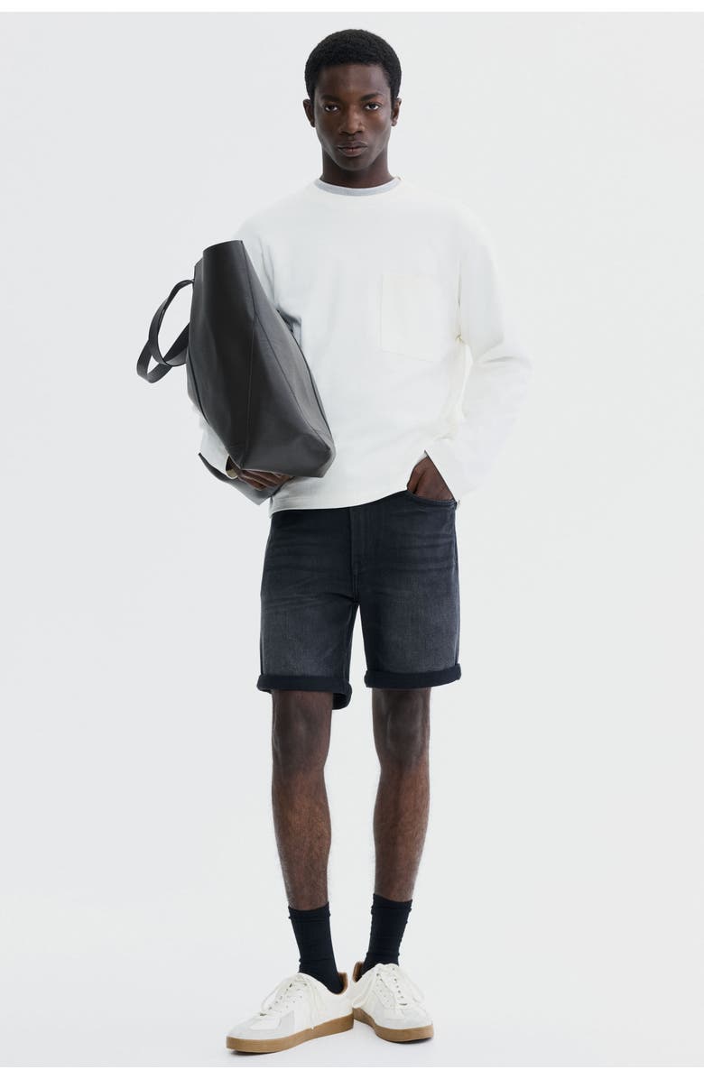 H&M Slim Denim Shorts, Main, color, 