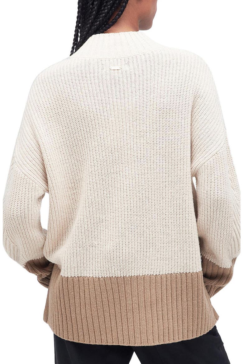 Elsa Cotton & Wool Blend Funnel Neck Sweater, Alternate, color, LT FAWN