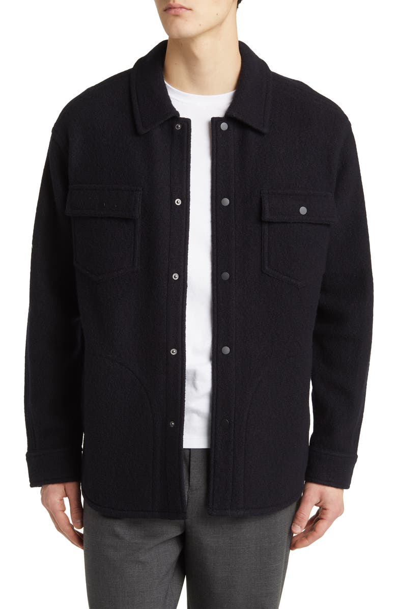 Reigning Champ Warden Boiled Wool Overshirt, Main, color,