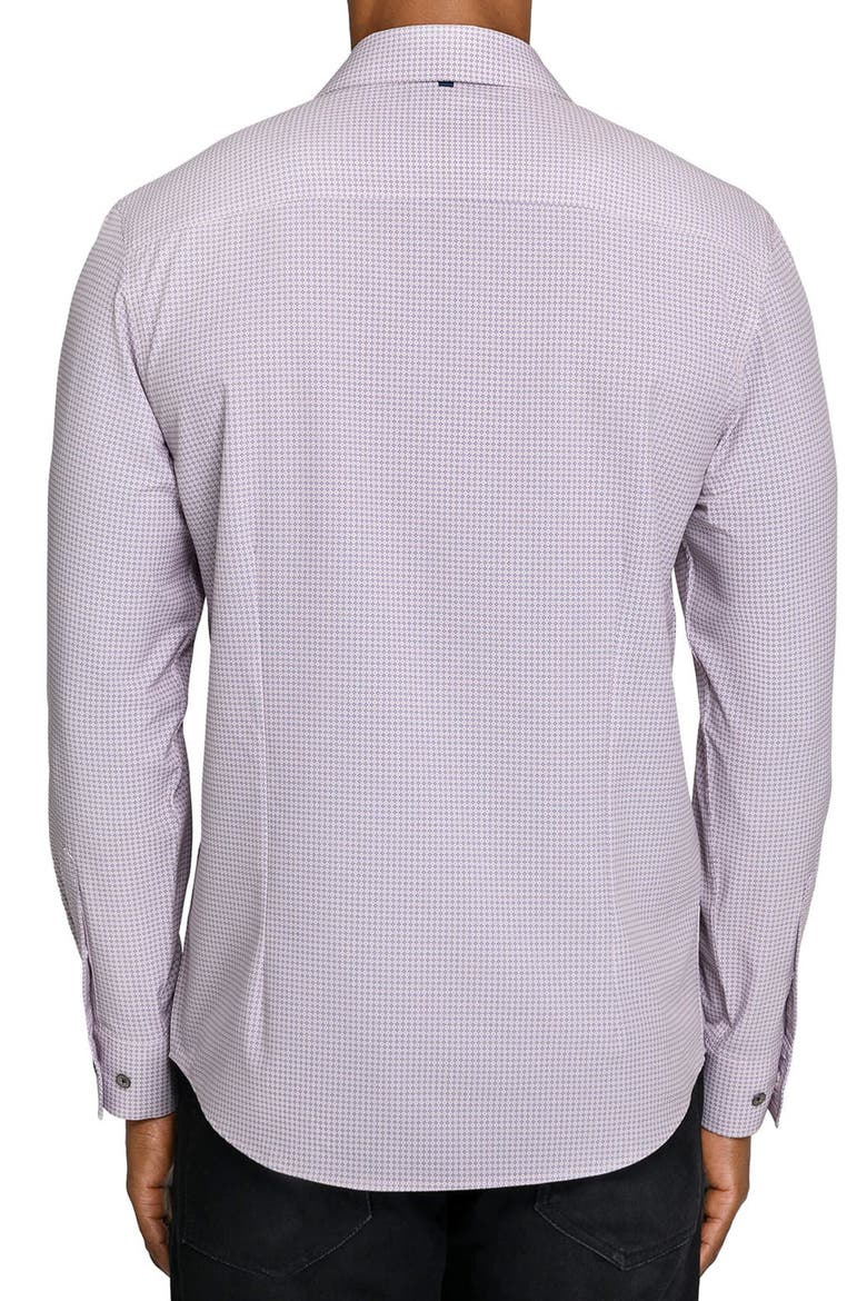 Circle Geo Performance Long Sleeve Button Up Shirt, Alternate, color, PINK