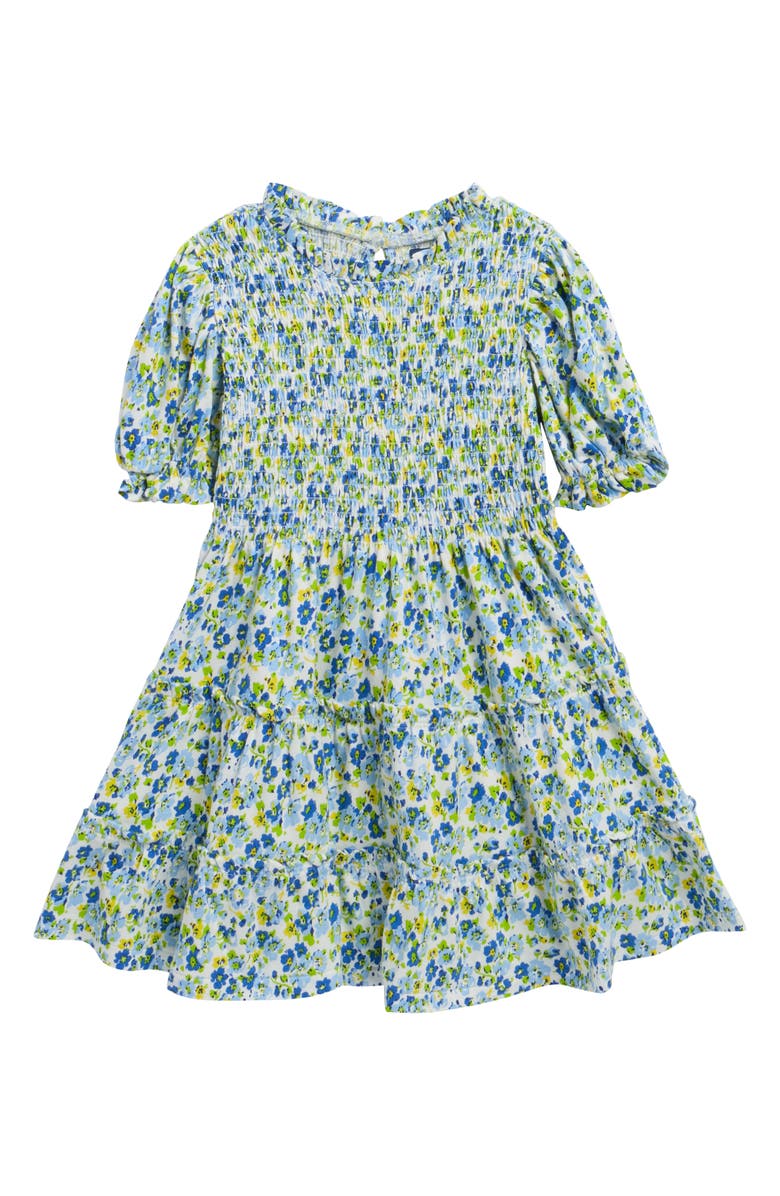 Polo Ralph Lauren Kids' Smocked Cotton Jersey Dress, Main, color, Alma Foral