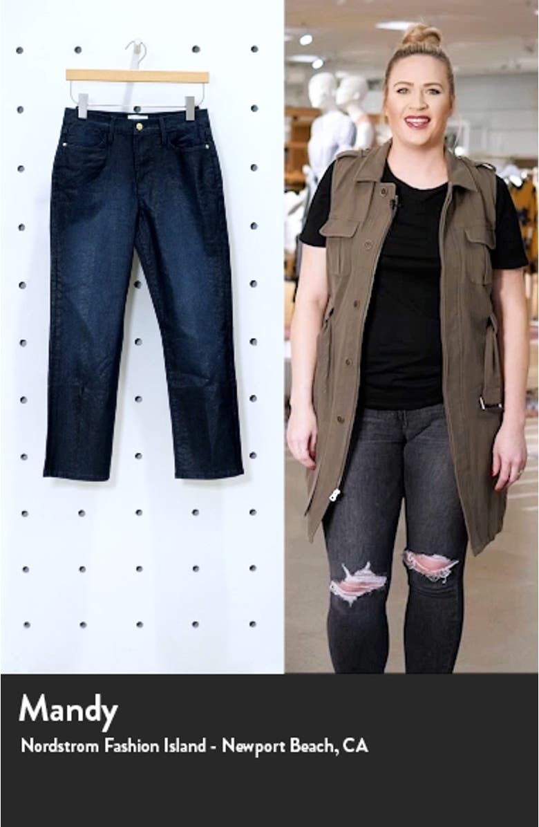 Le High Lizard Coated Straight Leg Jeans, sales video thumbnail